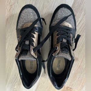 Michael Kors black & gold sneakers